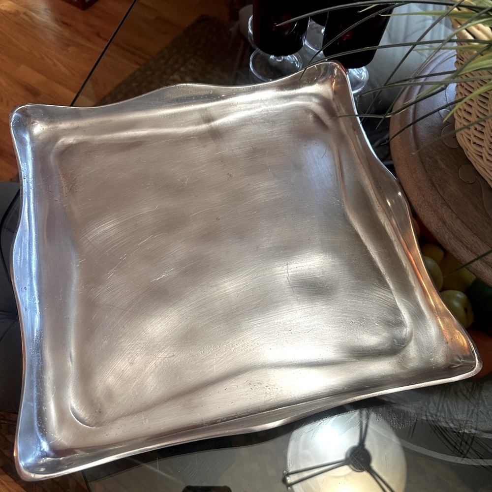 Vintage Lunares Large Polished Serving Tray 15X15 approx (square)